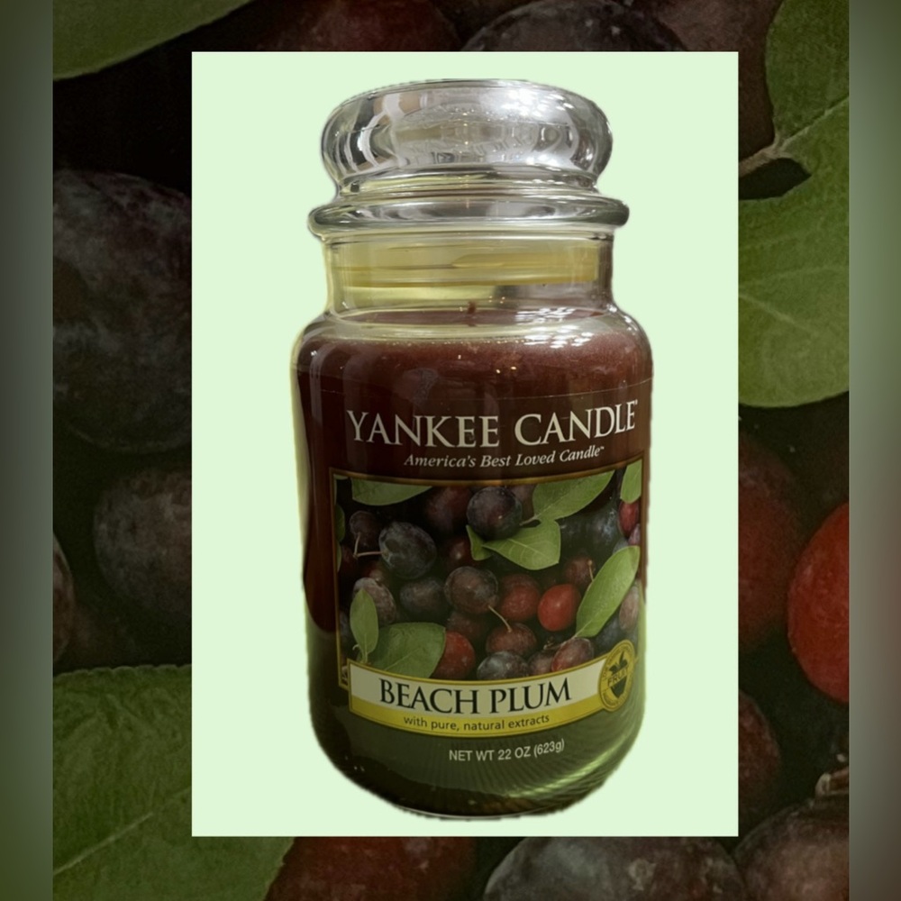 Yankee Candle Beach Plum Scented Candle - Red- Retired- NEW